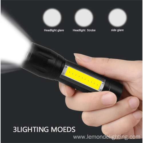 Portable Rechargeable Super Bright Mini LED COB Torch